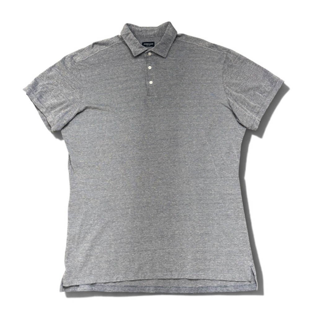 Proper Cloth Polo Custom Knit Shirt Slate Blue XXL Broad Shoulder Trim Waist
